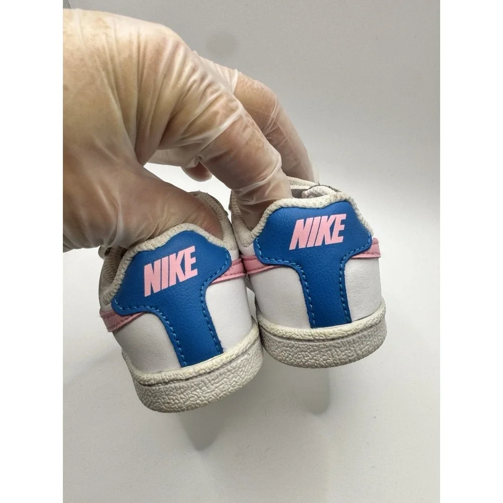 Nike Court Royale Toddler Girl 4C White Pink Blue Sneakers Active Running Shoes - Picture 2 of 6